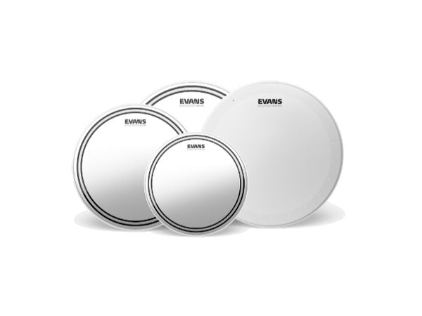 Evans EC2S Clear Fusion Tom Pack 10 12 14 w/ 14" HD Dry Snare Batter