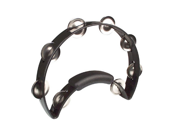 Rhythm Tech Solo Tambourine with Nickel Jingles Black