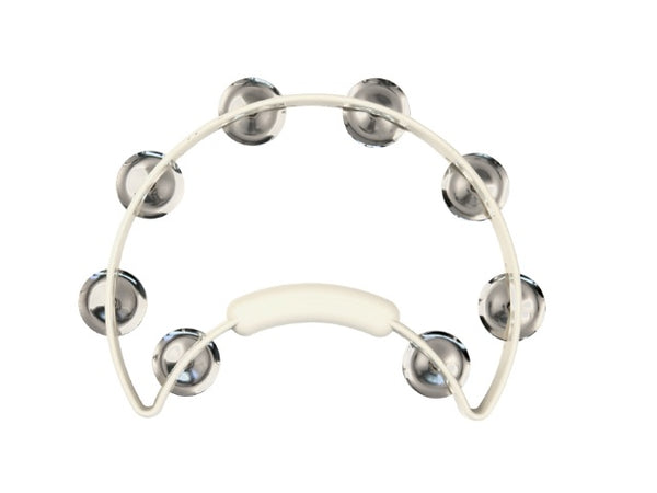 Rhythm Tech Solo Tambourine with Nickel Jingles White