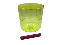 Bol chantant en cristal Infinity de Sela Percussion de 7,25 po en A3 440 Hz Jaune Vert