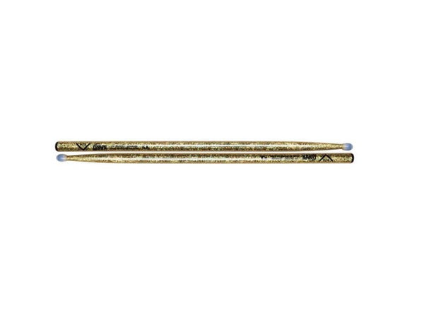 Vater Color Wrap 5A Nylon Tip Drumsticks Gold Sparkle