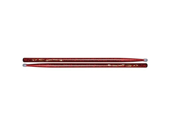 Vater Color Wrap 5A Nylon Tip Drumsticks Red Sparkle