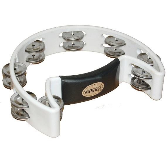 Viper Half-Moon Tambourine White