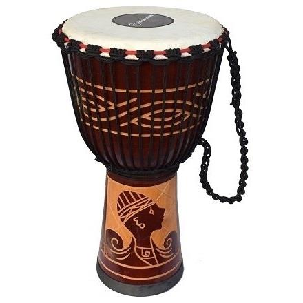 Ecko 12" Carved Djembe Lady Design