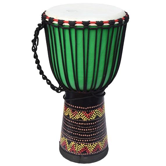 Ecko 12" Painted Djembe Green Design