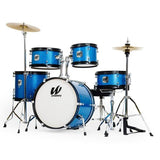 Westbury 5 PC Junior Drum Kit Blue Sparkle W/ Hardware, Cymbals & Throne