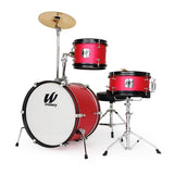 Westbury 3 PC Junior Drum Kit w/ Hardware, Cymbals & Throne - Red Sparkle