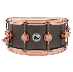 DW Collector's Series 6.5x14 Black Satin Over Brass Snare Drum w/ Copper Hardware