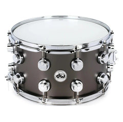 DW Collector's Series 8x14 Black Satin Over Brass Snare B Stock